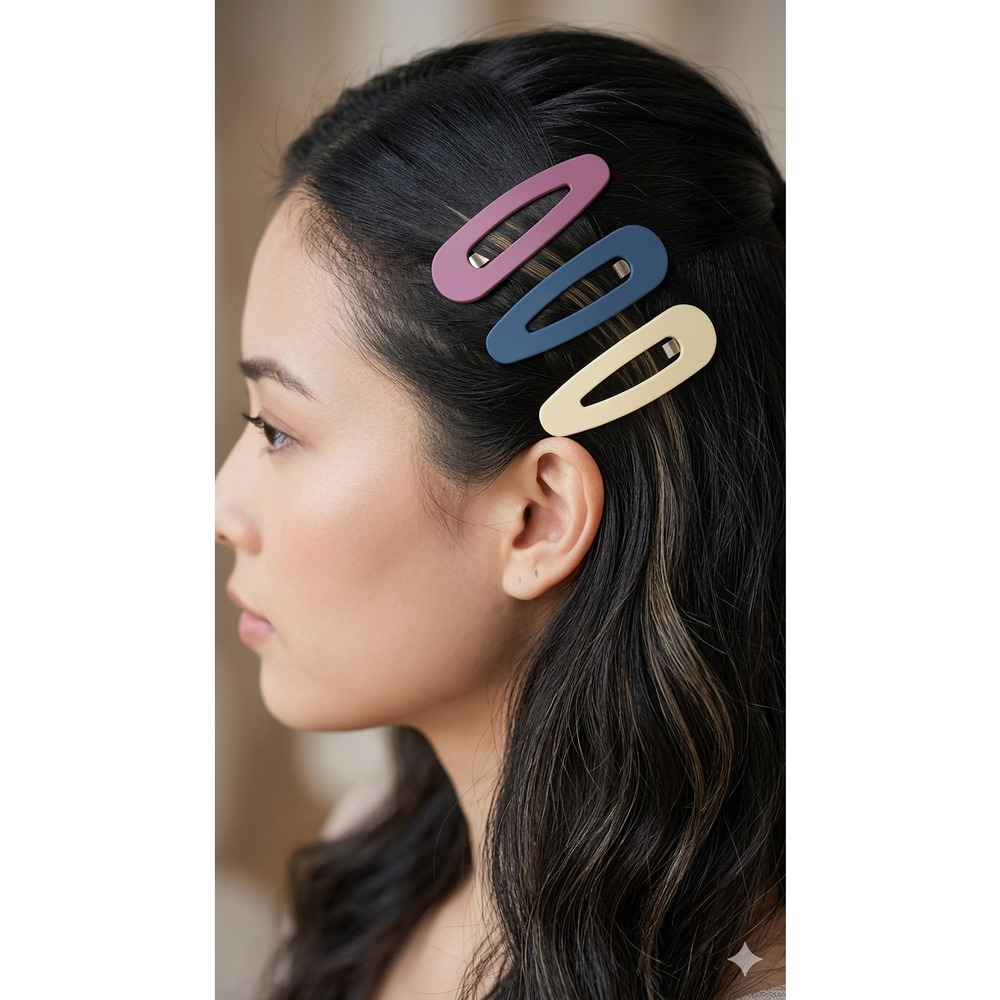 Cara New York Colorful Hair Barrettes — Red, Yellow & Blue Set 3 NWT